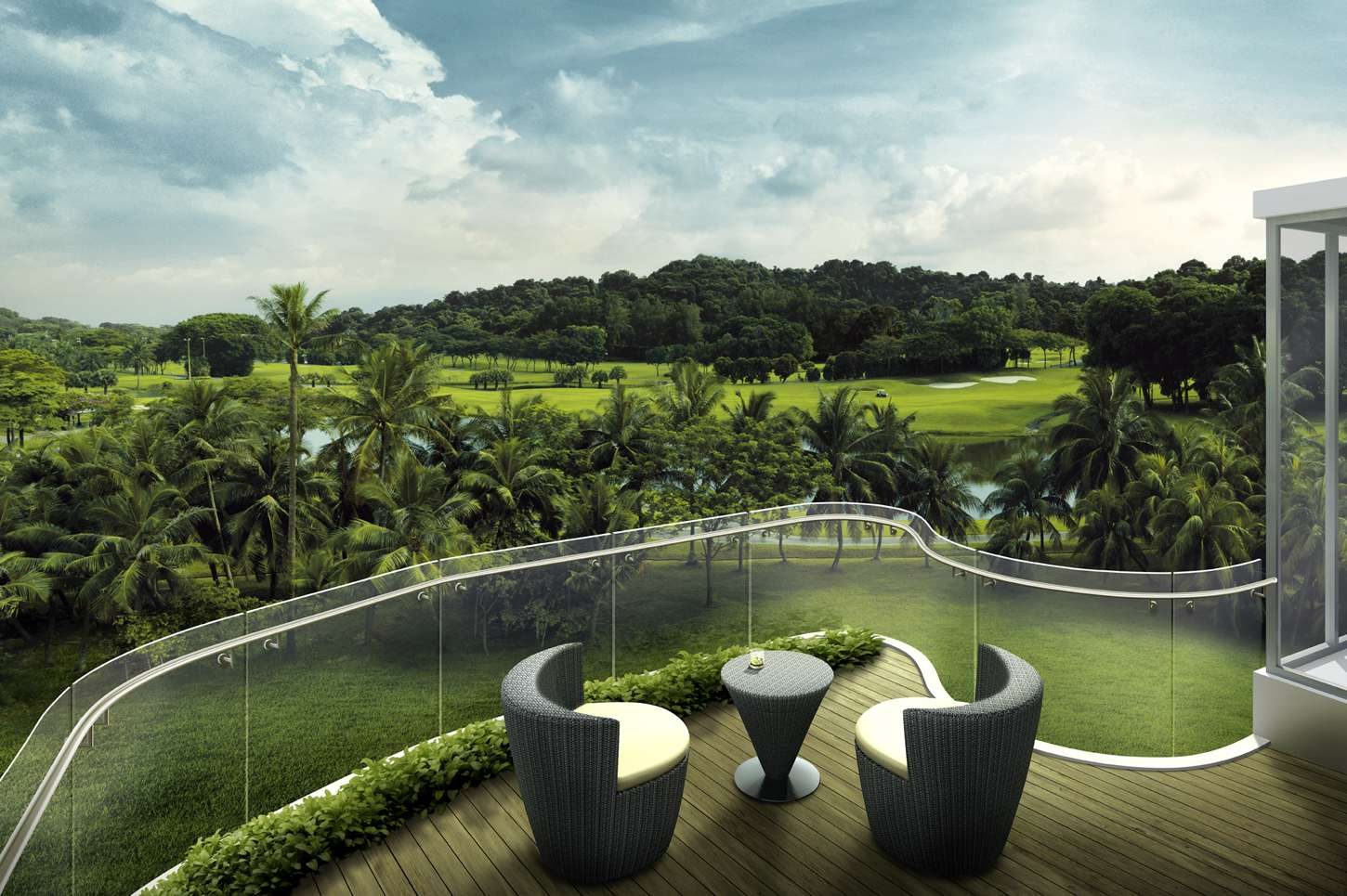 Terrace over the fairway